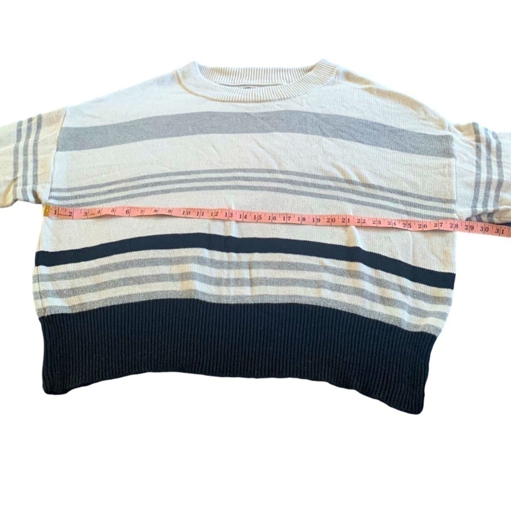 Lucky Brand Black Gray White Long Sleeve Knit Sweater Size XXL - Picture 6 of 10
